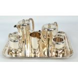 WALKER & HALL; an electroplated six piece coffee and tea set,