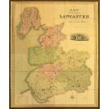 An early 19th century map of the County Palatine of Lancaster by G Hennett,