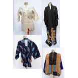 Four Japanese garments including a naturally dyed kimono, haori, etc (4).