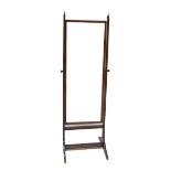 An early 20th century rectangular bevelled cheval mirror, height 160cm.