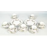 SHELLEY; a twenty-three piece 'Ferndown' pattern tea set comprising seven cups,