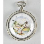 WILLM TRAIL (possibly); a George III hallmarked silver pair cased key wind pocket watch,