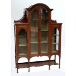 An Edwardian mahogany and inlaid display cabinet,