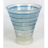 LALIQUE; an opalescent 'Cytise' pattern vase with etched mark to base, height 12.7cm (af).