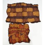 A rare Dida Ivory Coast raffia palm fibre and vegetable dye rectangular panel, approx 72 x 50cm,