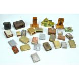 A collection of matchbox covers to include treen,