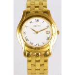 GUCCI; a gentleman's stainless steel wristwatch with Roman numerals and date aperture to the dial,