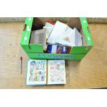 WORLD STAMPS, in a box, with various on cards, covers,