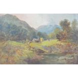 20TH CENTURY ENGLISH SCHOOL; oil on card, 'Bets-y-Coed', unsigned, inscribed verso, 30 x 46cm,