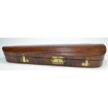 A late 19th century rosewood violin case with fitted interior and lidded compartment,