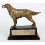 KENART; an early 20th century bronze figure of a setter, indistinctly signed to underneath,