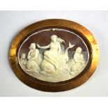 A 9ct yellow gold mounted cameo brooch,