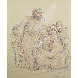 PETER HOWSON OBE (Scottish, born 1958); ink and watercolour heightened in white on paper, untitled,