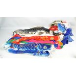 A collection of fourteen koinobori.