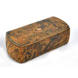 A 19th century walnut rectangular snuffbox with tortoiseshell lined interior, width 10.1cm.