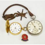 ROSSEL & SONS; an early 20th century 18ct yellow gold full hunter key wind pocket watch,