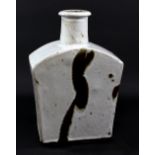 WILLIAM MARSHALL (1923-2007); a shouldered rectangular bottle, Nuka and tenmoku glaze,