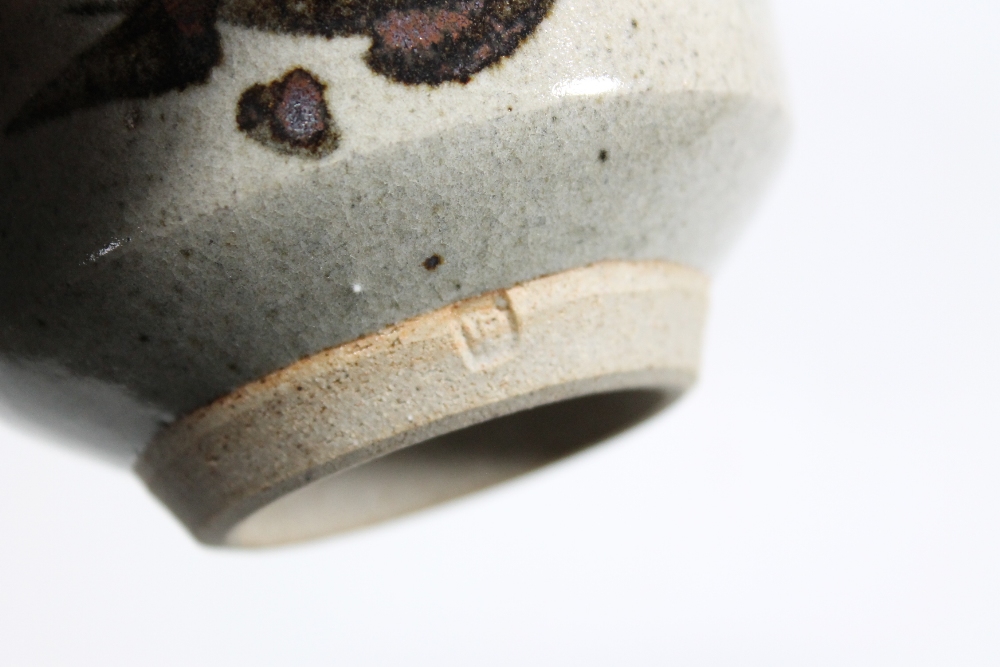 HELEN PINCOMBE (1908-2004); a small stoneware bowl, iron brushwork on speckled grey ground, - Image 2 of 3