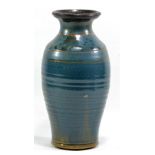 MICK ARNUP (1925-2008); a stoneware vase, mottled blue and green glaze,