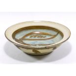 MICHAEL CARDEW (1901-1983) for Wenford Bridge Pottery; a stoneware dish with Vume lily decoration,