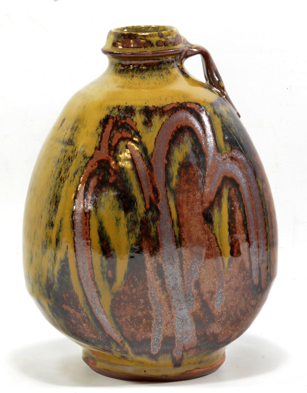MIKE DODD (born 1943); a side handled stoneware bottle,