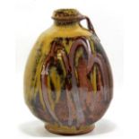 MIKE DODD (born 1943); a side handled stoneware bottle,