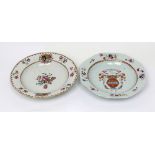 Two 18th century Famille Rose armorial bowls;