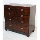 A late 19th/early 20th century mahogany two-over-three chest of drawers with string inlay to the