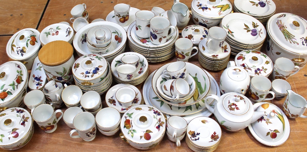 A large quantity of Royal Worcester 'Evesham Gold' tea and dinner ware to include tureens, plates,