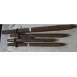 Four various chisels, length of longest approx. 24" (4).