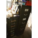 An eight drawer filing cabinet and a further example (2).