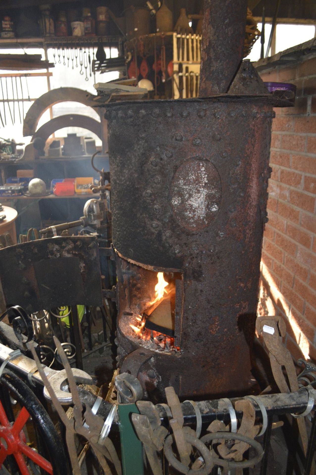 The original boiler from Betsy the steam engine, converted to a wood burner, diameter approx. 30". - Image 3 of 5