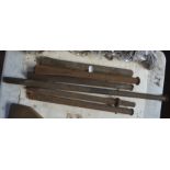 Six various large chisels, length of longest approx. 29" (6).