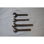 Four spanners, to include one Gardner BSW - BSF example, length of longest approx. 12 1/2" (4).