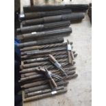 A collection of reamers, length of longest approx. 16 1/2".