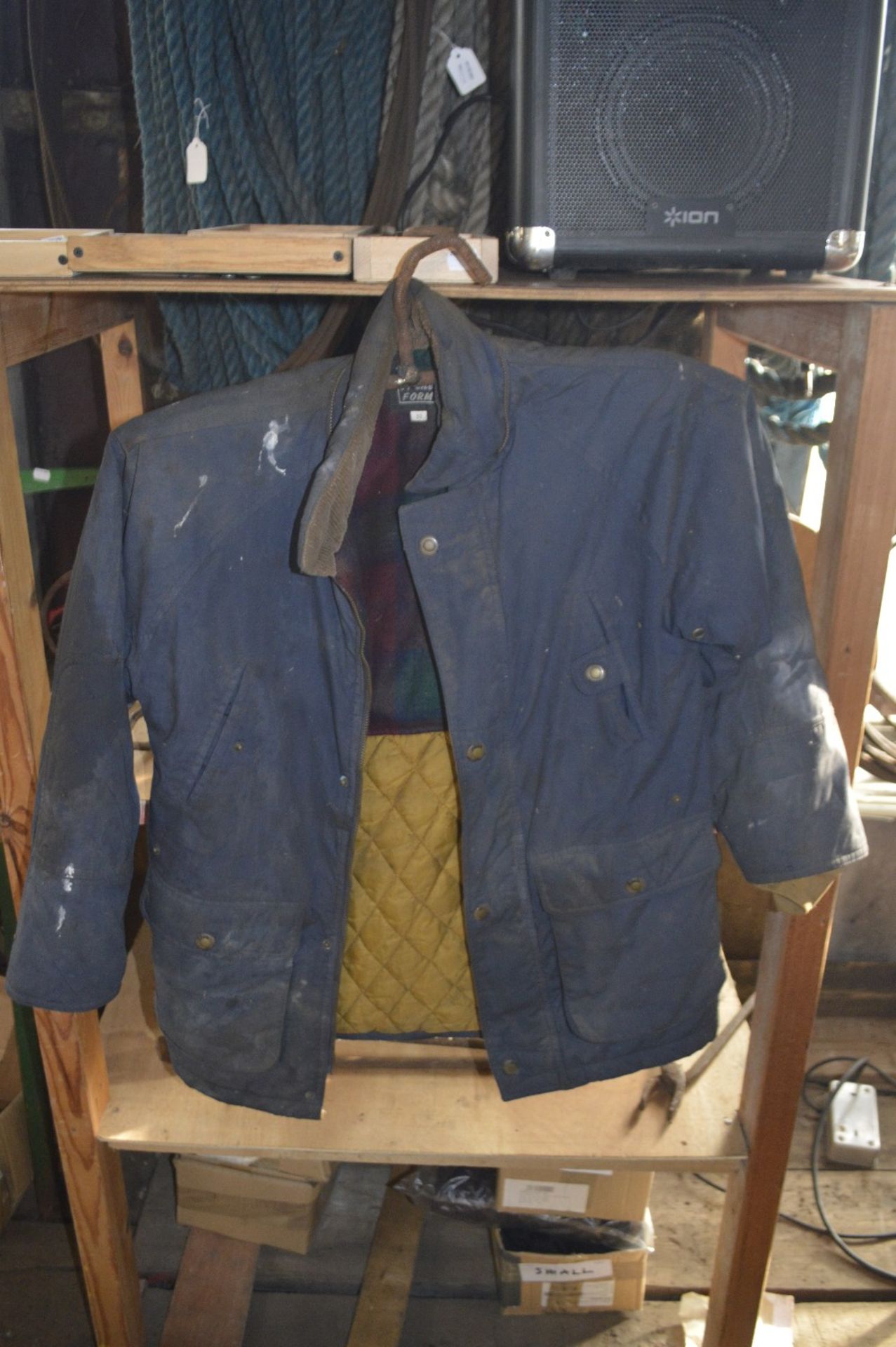 WITHDRAWN A grey wool V-neck sweater and two coats believed to have been owned and worn by Fred - Image 2 of 3