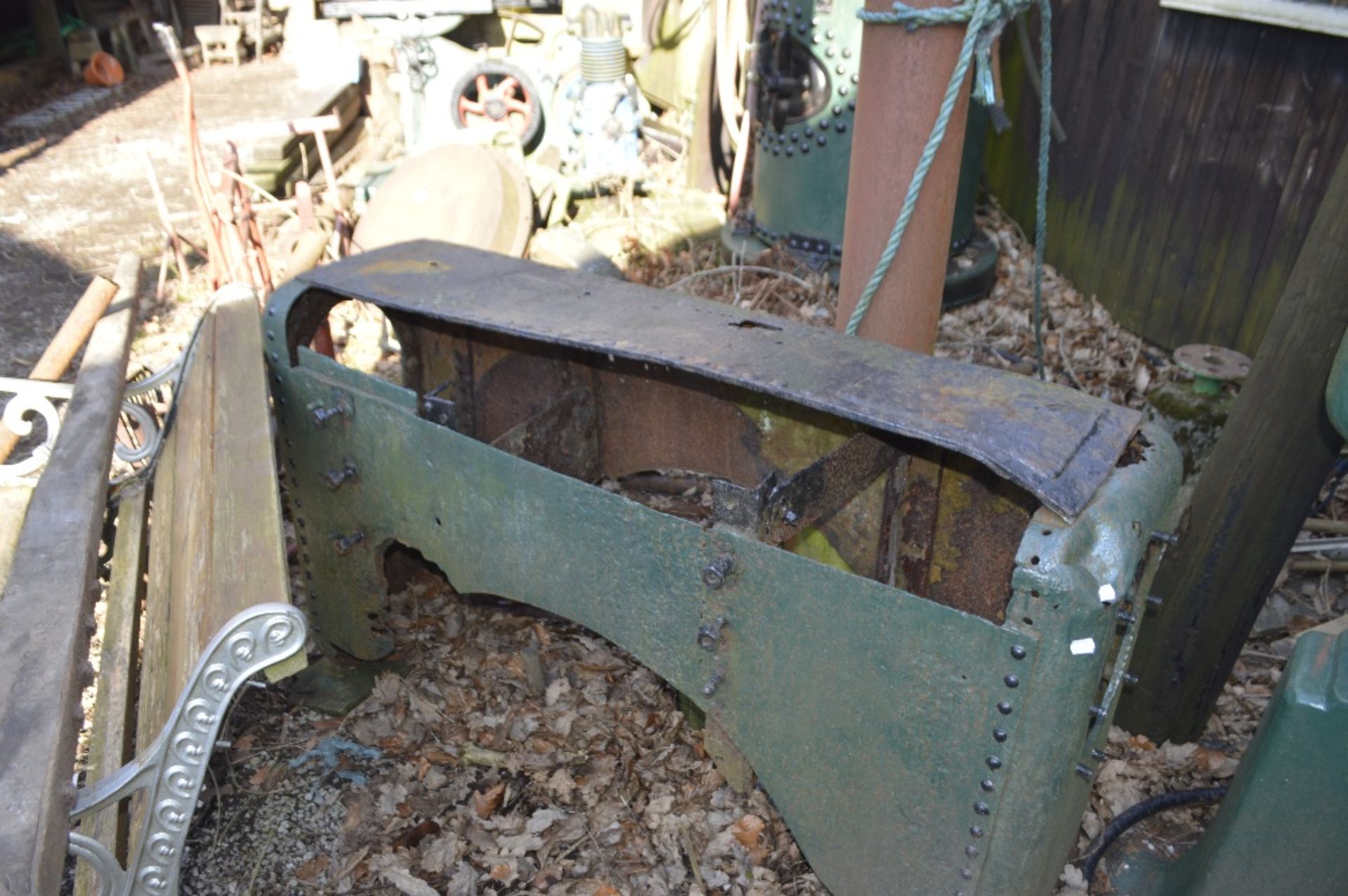 Part of a traction engine water tank, length approx. 56".