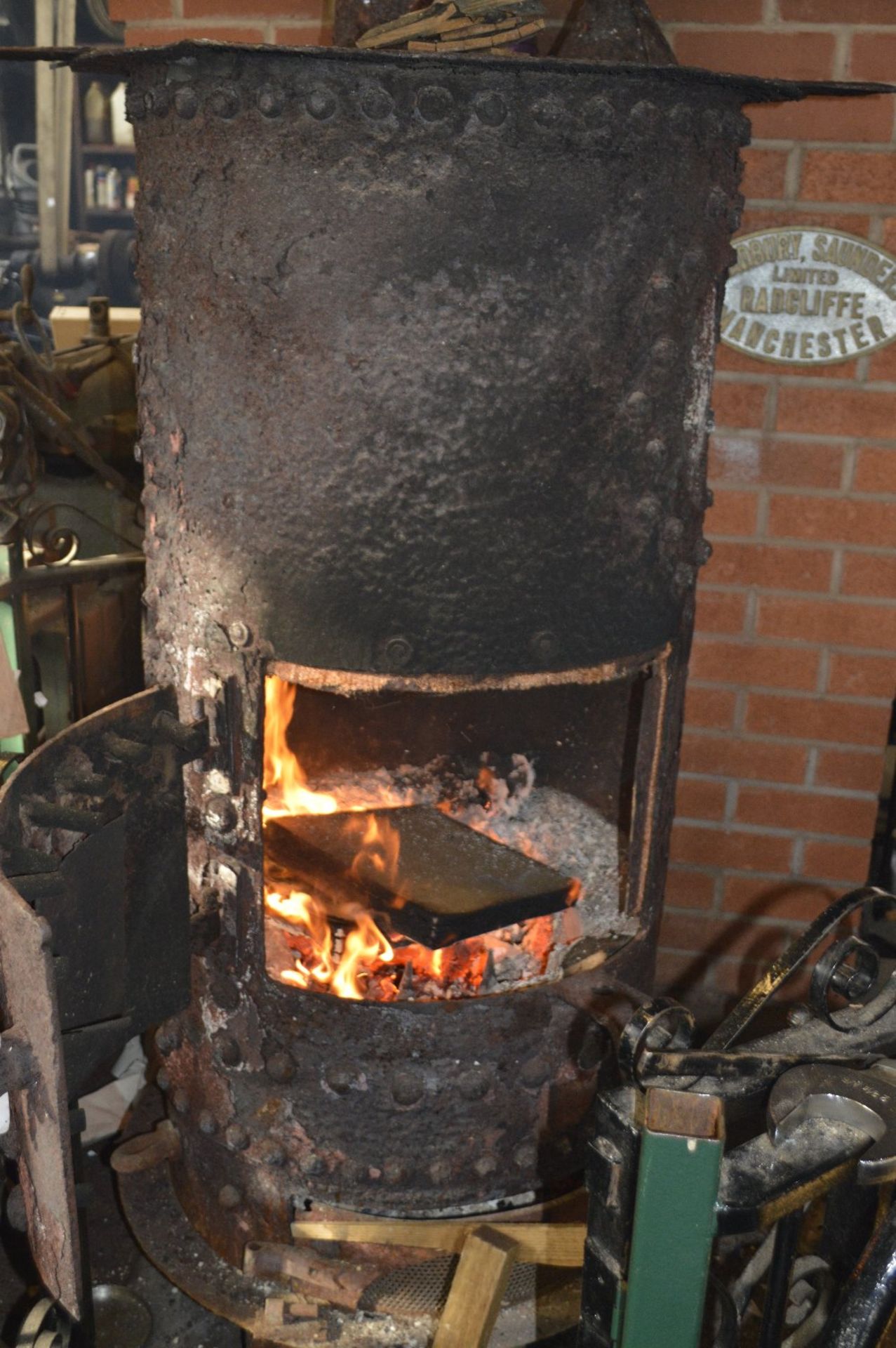 The original boiler from Betsy the steam engine, converted to a wood burner, diameter approx. 30". - Image 2 of 5