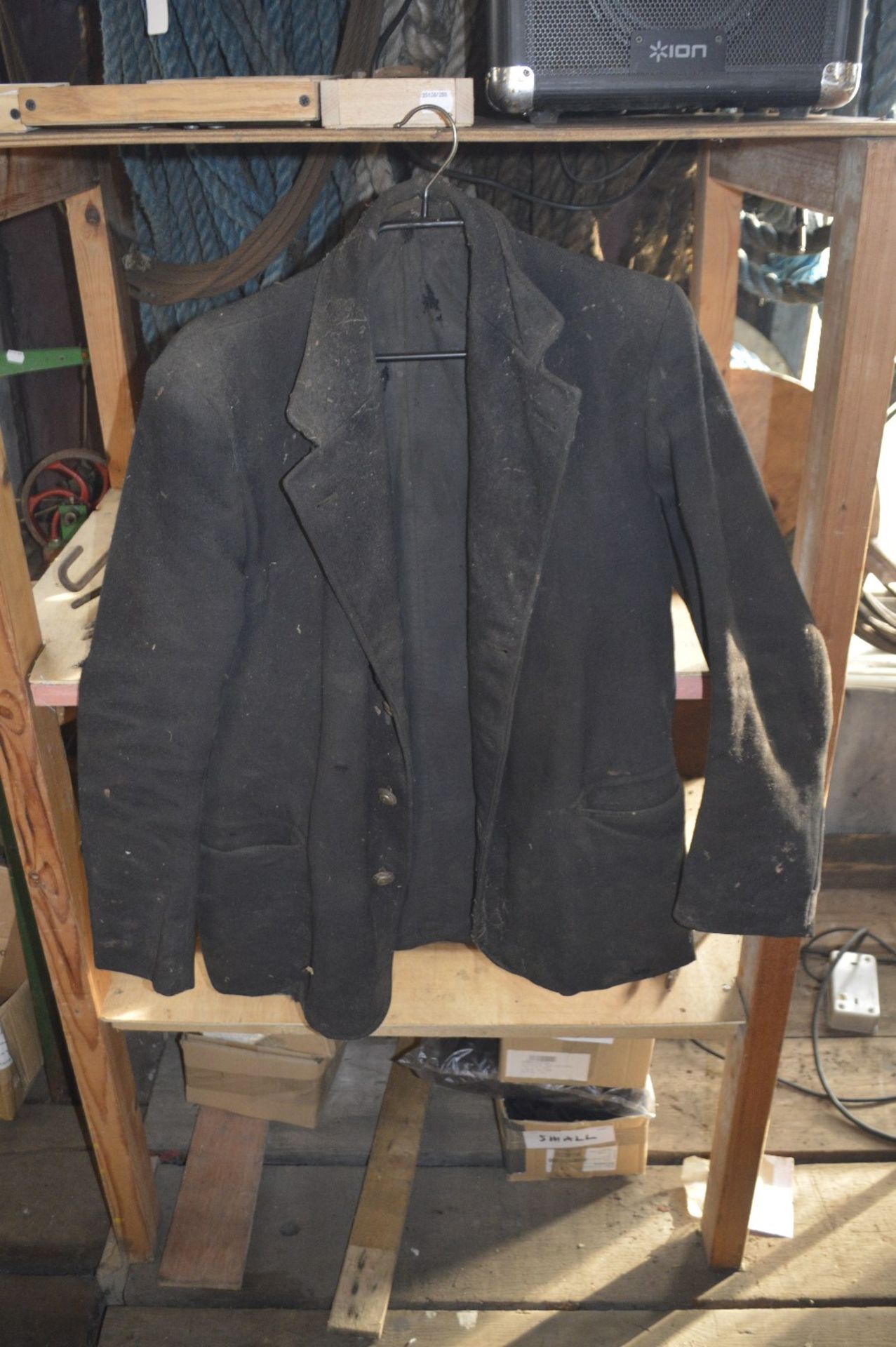 WITHDRAWN A grey wool V-neck sweater and two coats believed to have been owned and worn by Fred - Image 3 of 3