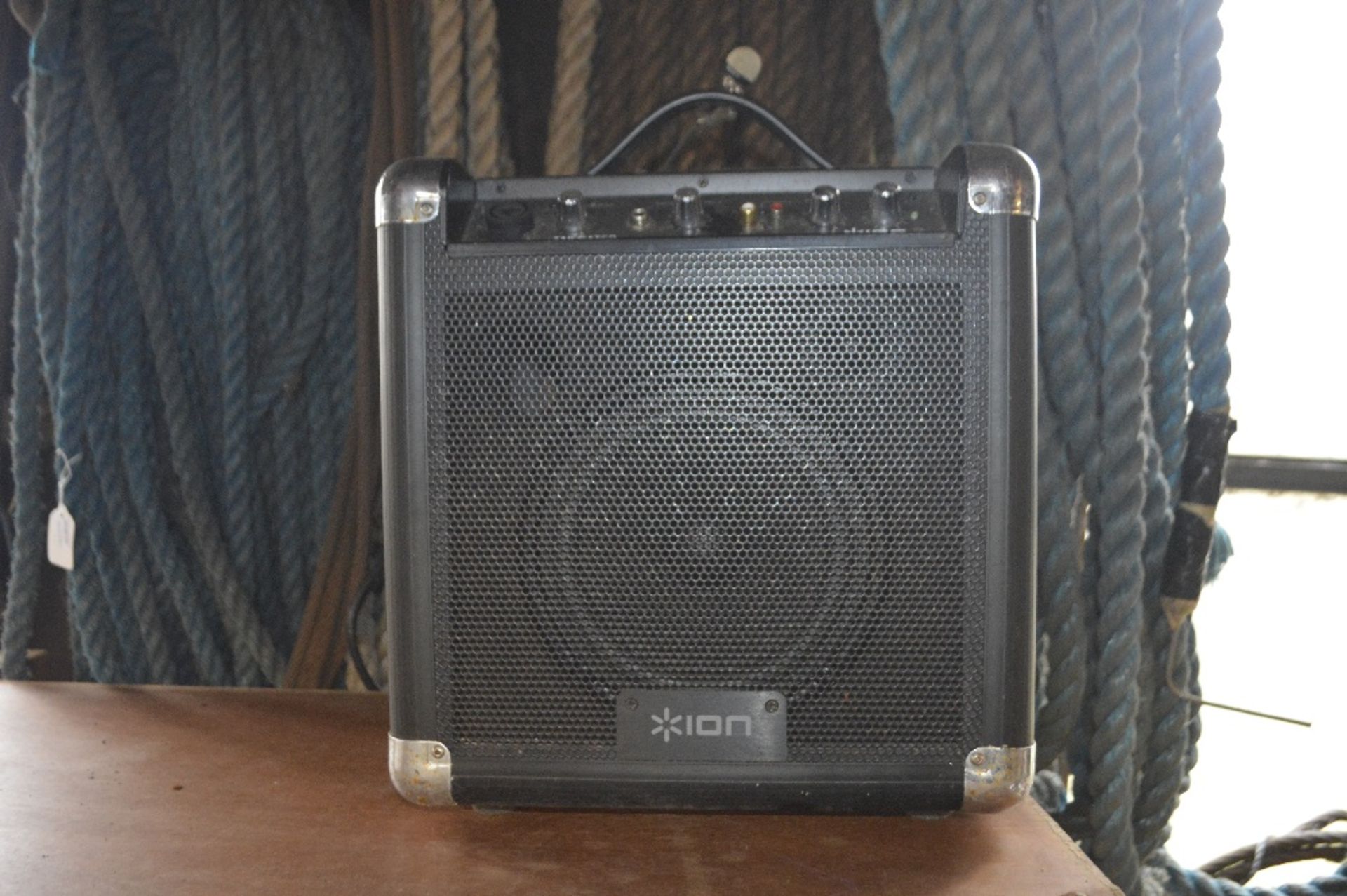 An ION 'Tailgater' amplifier and a Sony ECM-55S Electret Condenser microphone (2).