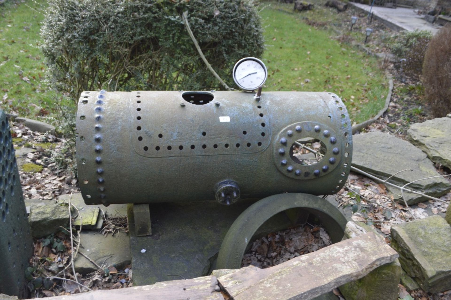 A traction engine boiler, length approx. 49".