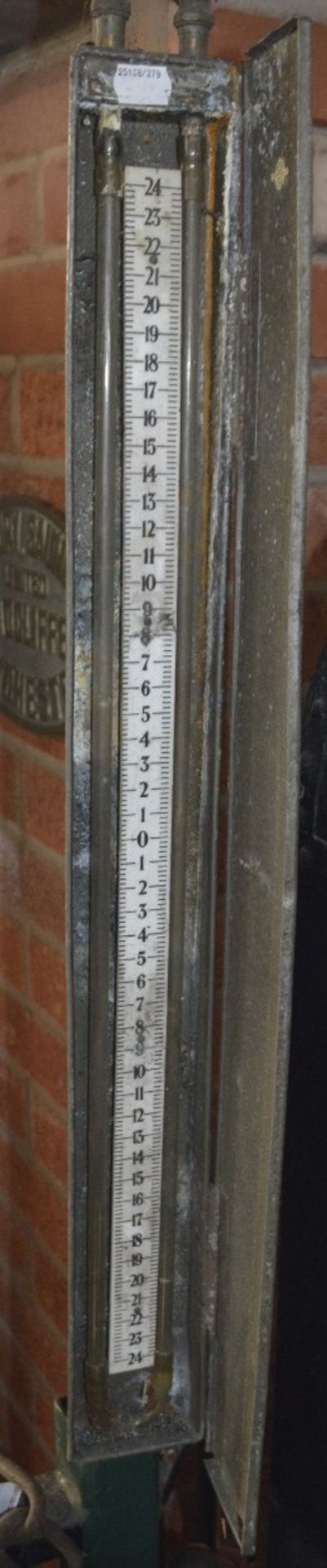 A steam gauge by J Rimmer & Co. Instruments Liverpool, length approx. 32".