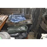 A pair of overalls, a tarpaulin etc.