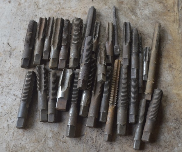 A collection of reamers, length of longest approx. 8 1/2".