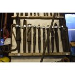 Ten various taper shank drill bits, length of longest approx. 15".