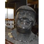 A bust of Fred Dibnah cast from the statue in Bolton town centre, height approx. 13".