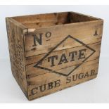 A Henry Tate & Sons of London wooden sugar cube crate, height 44cm.