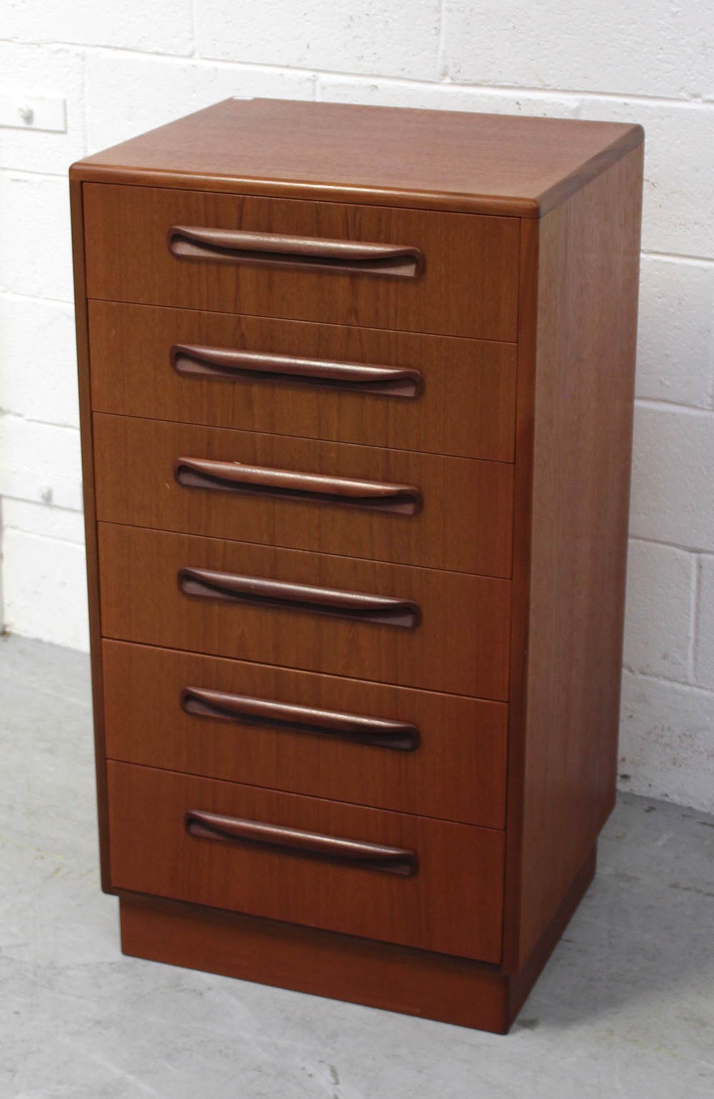 A G-Plan teak chest of six drawers, 100 x 53cm.