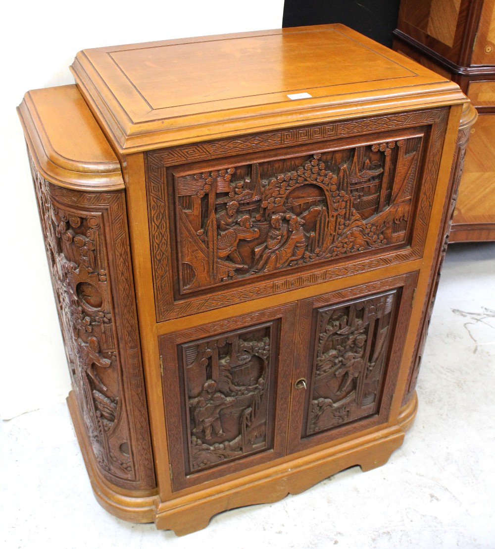 An Oriental Art Deco style cocktail cabinet,