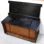 An ebonised mahogany shipwright's tool chest,